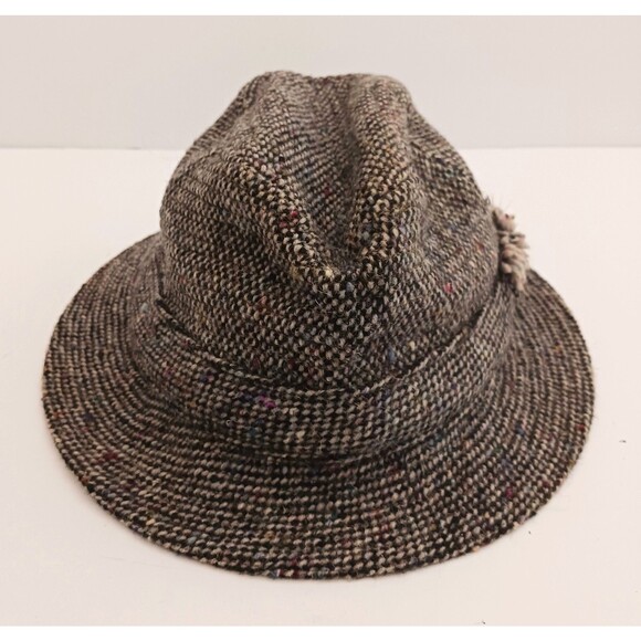 Hanna Hats Ireland Handcrafted Brown Tweed New Wool Walking Hat Mens M - Picture 7 of 12